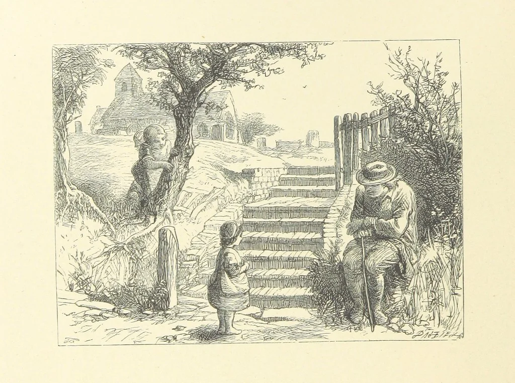 An illustration from Picture Posies. Poems chiefly by living authors, and drawings by F. Walker, J. W. North, A. B. Boughton [and others] ... Engraved by Dalziel Brothers, 1874, leaf 146
