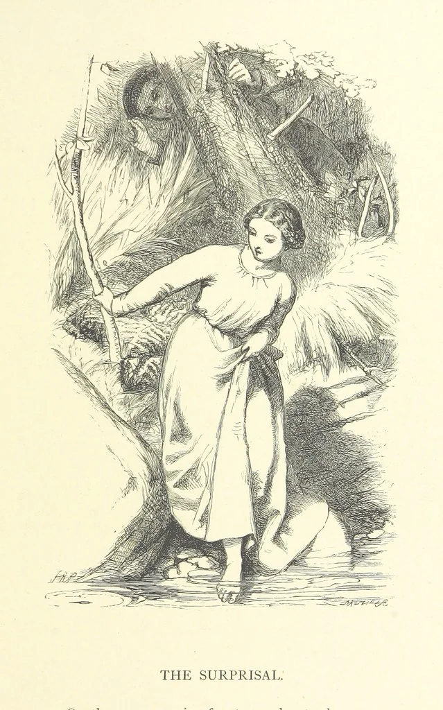 An illustration from Picture Posies. Poems chiefly by living authors, and drawings by F. Walker, J. W. North, A. B. Boughton [and others] ... Engraved by Dalziel Brothers, 1874, leaf 153