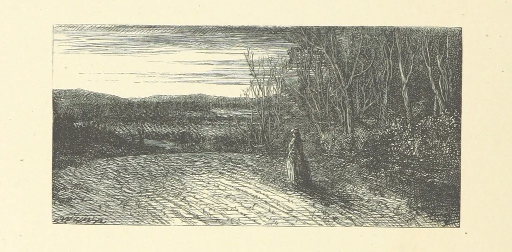 An illustration from Picture Posies. Poems chiefly by living authors, and drawings by F. Walker, J. W. North, A. B. Boughton [and others] ... Engraved by Dalziel Brothers, 1874, leaf 154