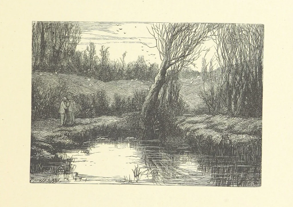 An illustration from Picture Posies. Poems chiefly by living authors, and drawings by F. Walker, J. W. North, A. B. Boughton [and others] ... Engraved by Dalziel Brothers, 1874, leaf 155