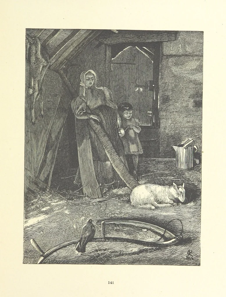 An illustration from Picture Posies. Poems chiefly by living authors, and drawings by F. Walker, J. W. North, A. B. Boughton [and others] ... Engraved by Dalziel Brothers, 1874, leaf 163