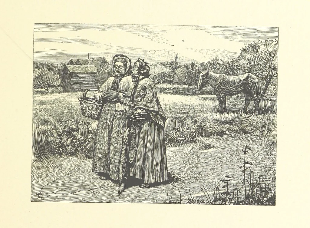 An illustration from Picture Posies. Poems chiefly by living authors, and drawings by F. Walker, J. W. North, A. B. Boughton [and others] ... Engraved by Dalziel Brothers, 1874, leaf 165
