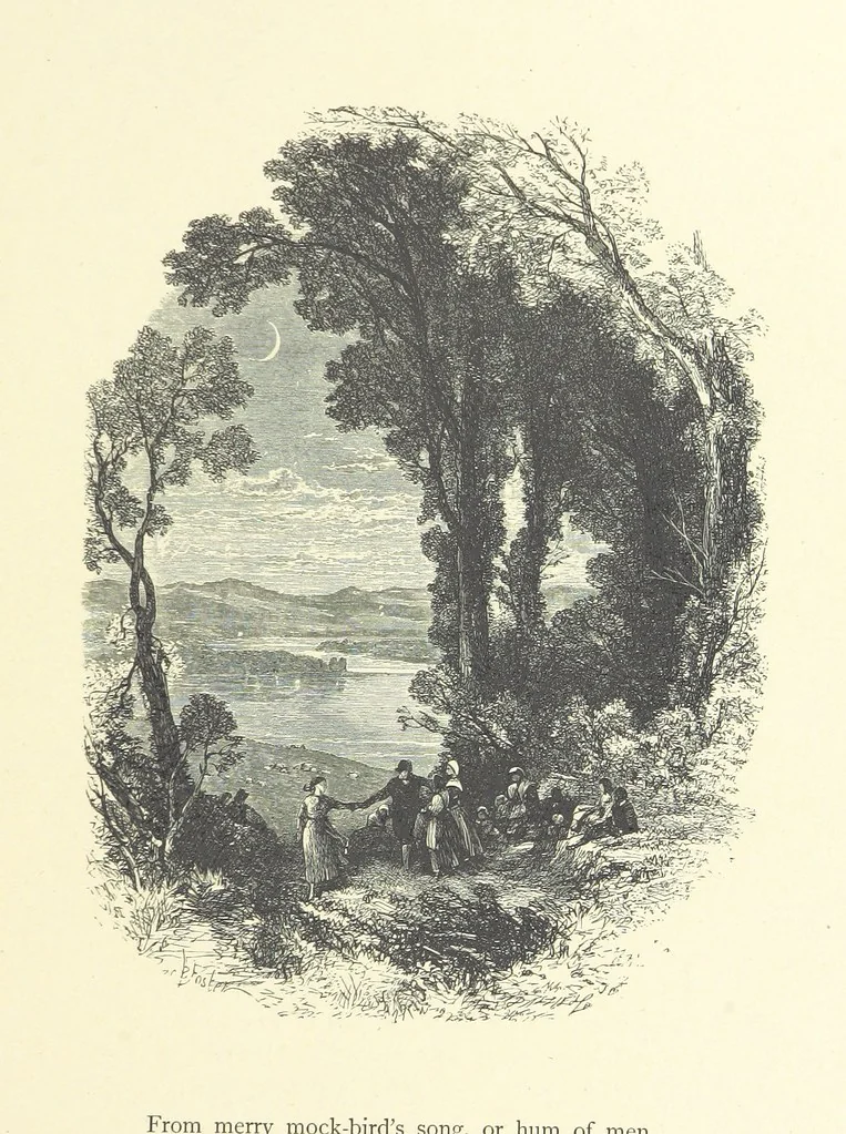 An illustration from Picture Posies. Poems chiefly by living authors, and drawings by F. Walker, J. W. North, A. B. Boughton [and others] ... Engraved by Dalziel Brothers, 1874, leaf 171