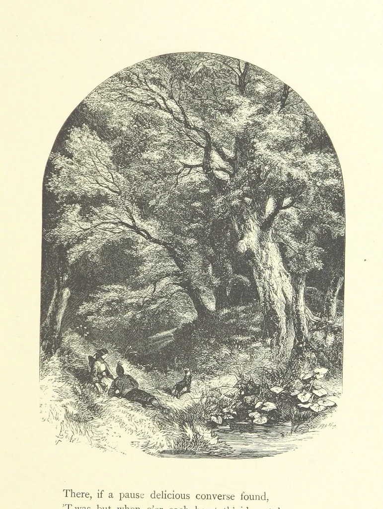 An illustration from Picture Posies. Poems chiefly by living authors, and drawings by F. Walker, J. W. North, A. B. Boughton [and others] ... Engraved by Dalziel Brothers, 1874, leaf 179