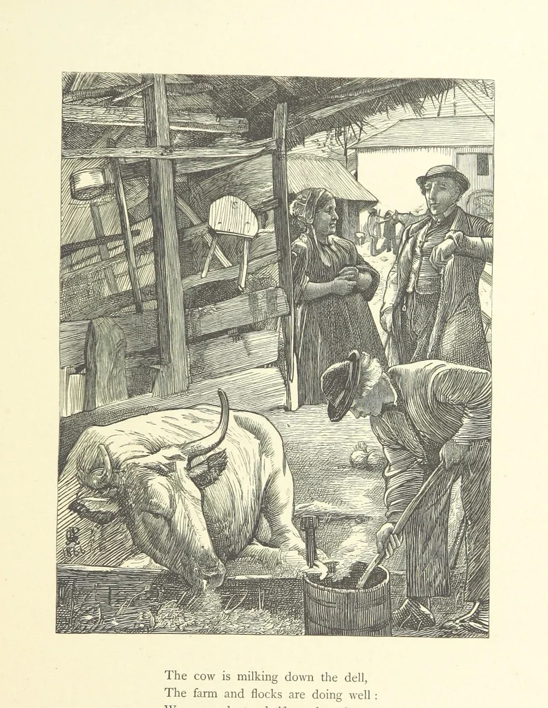 An illustration from Picture Posies. Poems chiefly by living authors, and drawings by F. Walker, J. W. North, A. B. Boughton [and others] ... Engraved by Dalziel Brothers, 1874, leaf 185