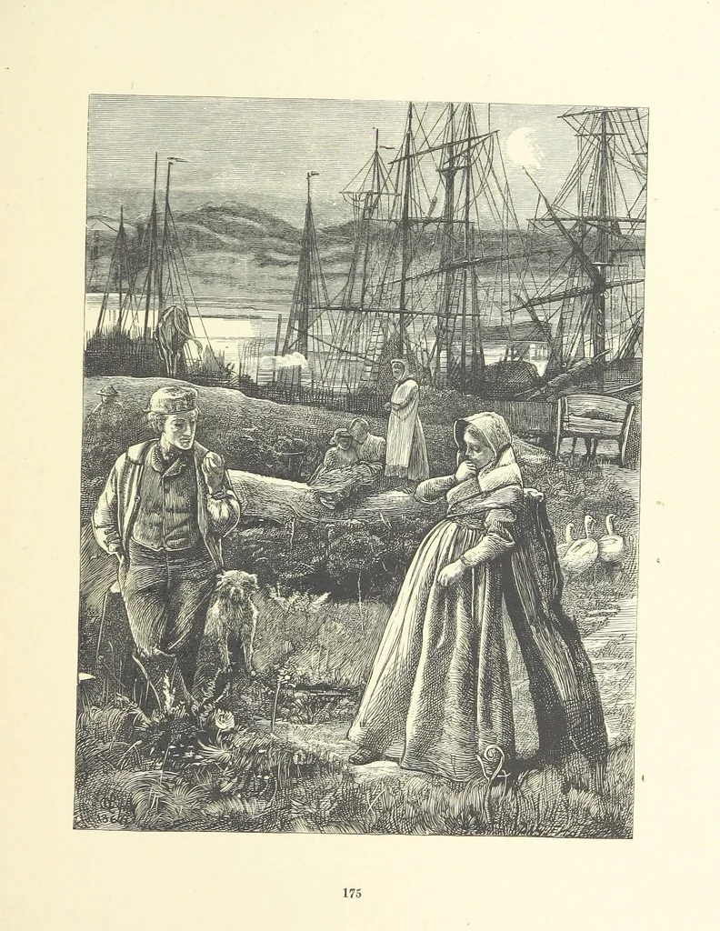 An illustration from Picture Posies. Poems chiefly by living authors, and drawings by F. Walker, J. W. North, A. B. Boughton [and others] ... Engraved by Dalziel Brothers, 1874, leaf 197