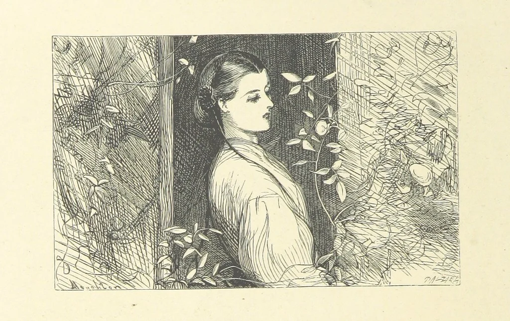 An illustration from Picture Posies. Poems chiefly by living authors, and drawings by F. Walker, J. W. North, A. B. Boughton [and others] ... Engraved by Dalziel Brothers, 1874, leaf 198