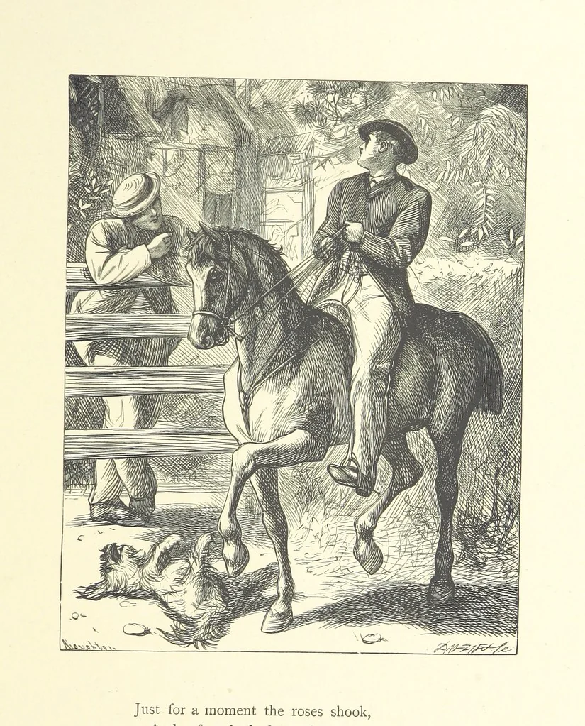 An illustration from Picture Posies. Poems chiefly by living authors, and drawings by F. Walker, J. W. North, A. B. Boughton [and others] ... Engraved by Dalziel Brothers, 1874, leaf 199
