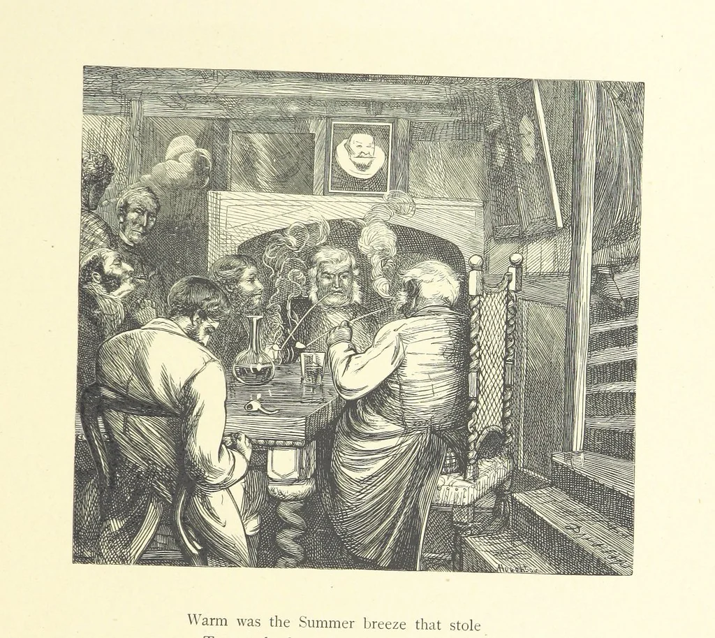 An illustration from Picture Posies. Poems chiefly by living authors, and drawings by F. Walker, J. W. North, A. B. Boughton [and others] ... Engraved by Dalziel Brothers, 1874, leaf 203