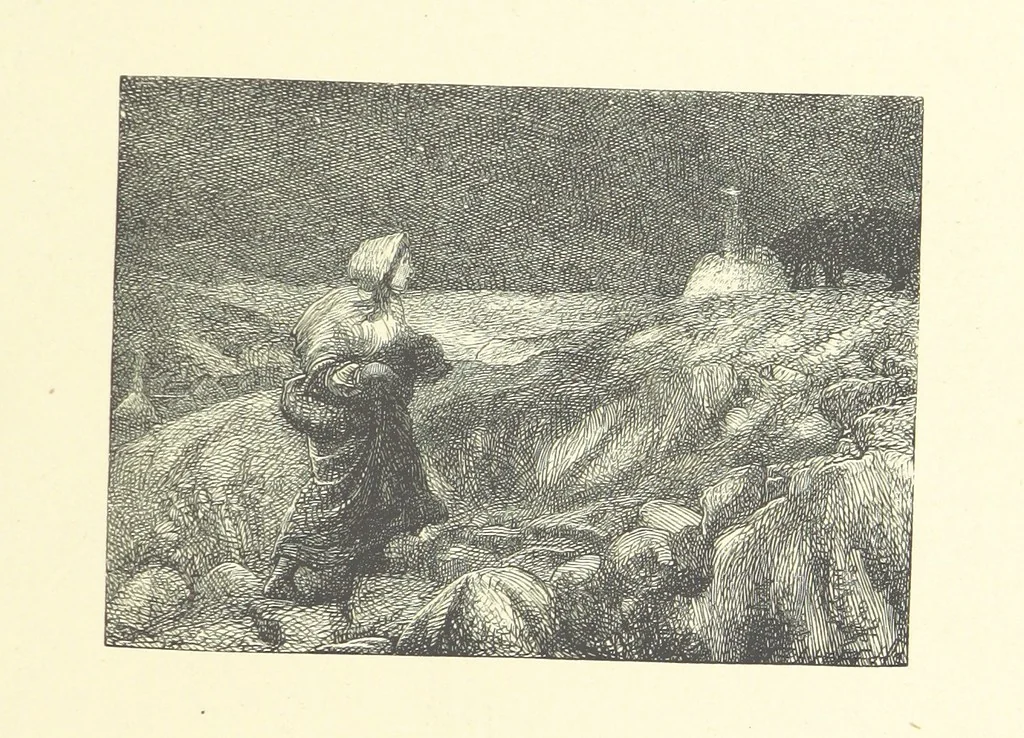 An illustration from Picture Posies. Poems chiefly by living authors, and drawings by F. Walker, J. W. North, A. B. Boughton [and others] ... Engraved by Dalziel Brothers, 1874, leaf 221