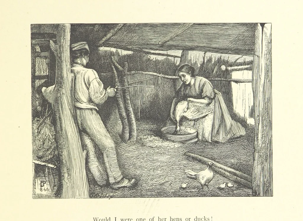 An illustration from Picture Posies. Poems chiefly by living authors, and drawings by F. Walker, J. W. North, A. B. Boughton [and others] ... Engraved by Dalziel Brothers, 1874, leaf 223