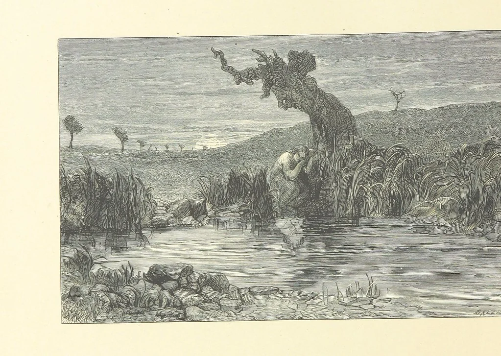 An illustration from Picture Posies. Poems chiefly by living authors, and drawings by F. Walker, J. W. North, A. B. Boughton [and others] ... Engraved by Dalziel Brothers, 1874, leaf 230