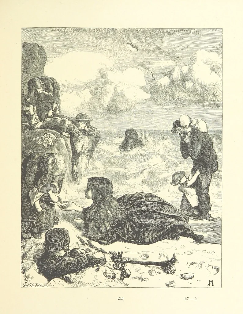 An illustration from Picture Posies. Poems chiefly by living authors, and drawings by F. Walker, J. W. North, A. B. Boughton [and others] ... Engraved by Dalziel Brothers, 1874, leaf 233