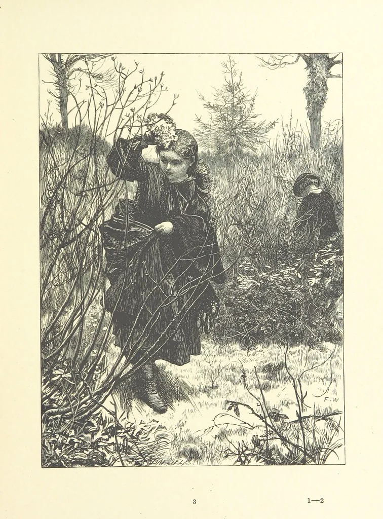 An illustration from Picture Posies. Poems chiefly by living authors, and drawings by F. Walker, J. W. North, A. B. Boughton [and others] ... Engraved by Dalziel Brothers, 1874, leaf 25