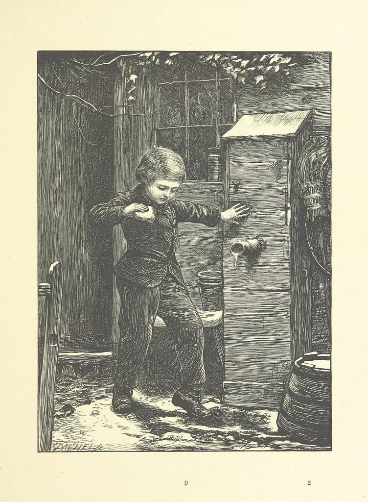 An illustration from Picture Posies. Poems chiefly by living authors, and drawings by F. Walker, J. W. North, A. B. Boughton [and others] ... Engraved by Dalziel Brothers, 1874, leaf 31