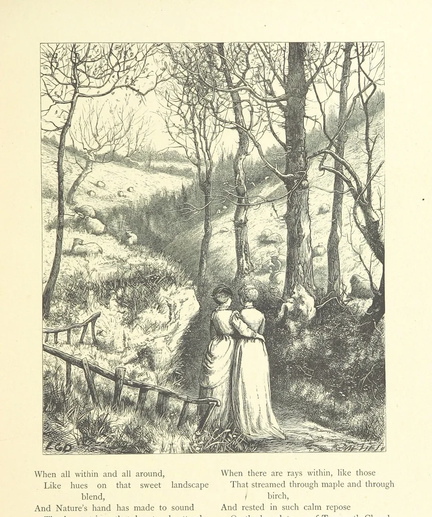 An illustration from Picture Posies. Poems chiefly by living authors, and drawings by F. Walker, J. W. North, A. B. Boughton [and others] ... Engraved by Dalziel Brothers, 1874, leaf 35
