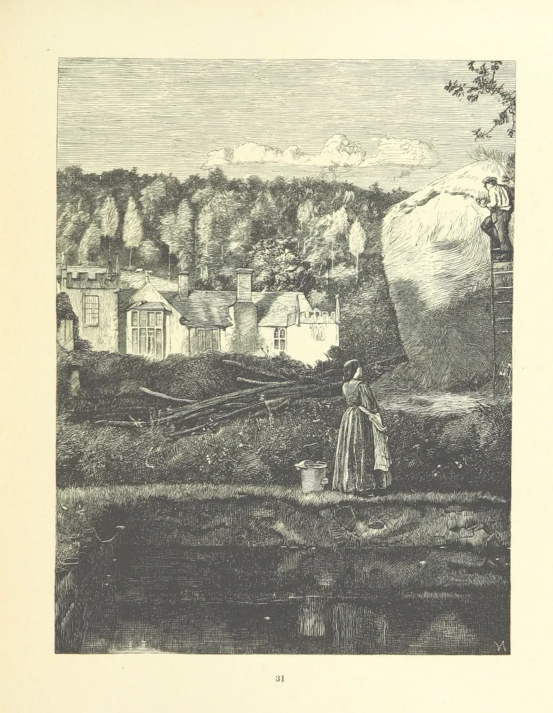 An illustration from Picture Posies. Poems chiefly by living authors, and drawings by F. Walker, J. W. North, A. B. Boughton [and others] ... Engraved by Dalziel Brothers, 1874, leaf 53
