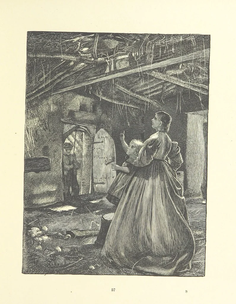 An illustration from Picture Posies. Poems chiefly by living authors, and drawings by F. Walker, J. W. North, A. B. Boughton [and others] ... Engraved by Dalziel Brothers, 1874, leaf 79