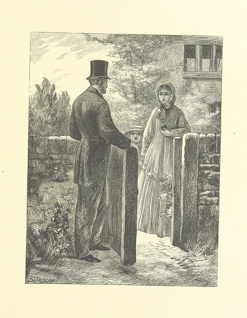 An illustration from Picture Posies. Poems chiefly by living authors, and drawings by F. Walker, J. W. North, A. B. Boughton [and others] ... Engraved by Dalziel Brothers, 1874, leaf 83