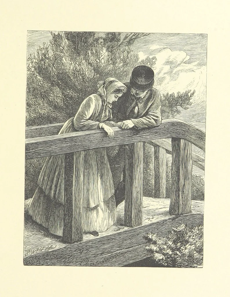 An illustration from Picture Posies. Poems chiefly by living authors, and drawings by F. Walker, J. W. North, A. B. Boughton [and others] ... Engraved by Dalziel Brothers, 1874, leaf 85