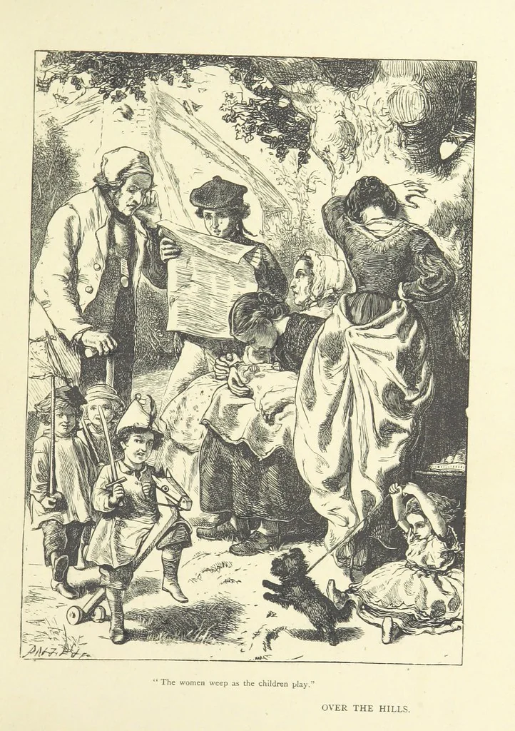 An illustration from Idyllic Pictures. Drawn by Barnes, Miss E. Edwards, P. Gray, Houghton, R. P. Leitch, Pinwell, Sandys, Small, G. Thomas, etc, 1867, leaf 109