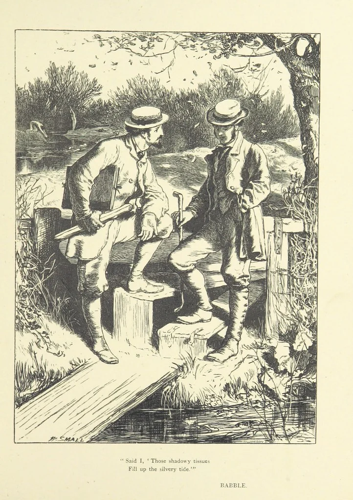 An illustration from Idyllic Pictures. Drawn by Barnes, Miss E. Edwards, P. Gray, Houghton, R. P. Leitch, Pinwell, Sandys, Small, G. Thomas, etc, 1867, leaf 117