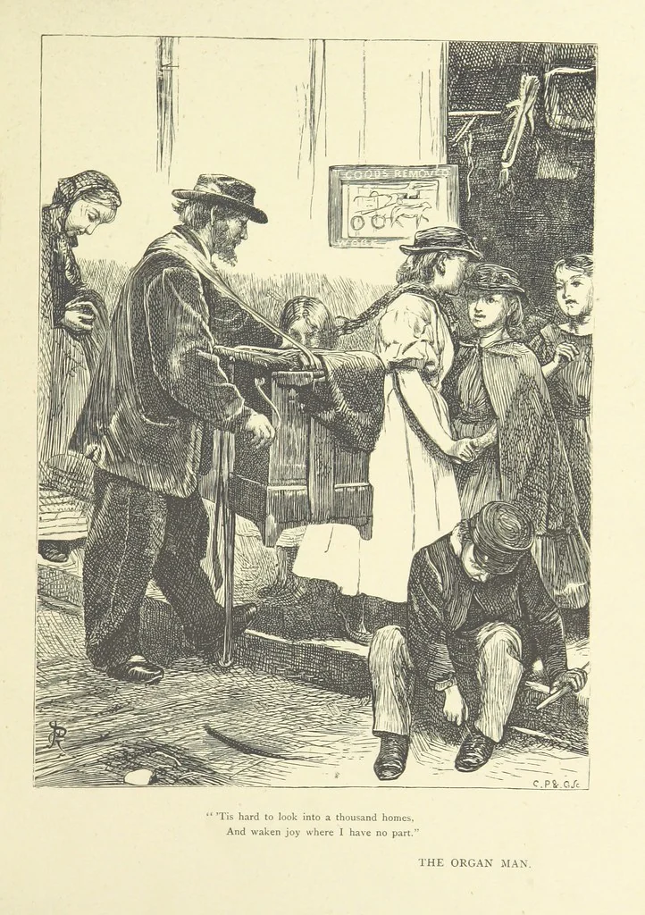An illustration from Idyllic Pictures. Drawn by Barnes, Miss E. Edwards, P. Gray, Houghton, R. P. Leitch, Pinwell, Sandys, Small, G. Thomas, etc, 1867, leaf 129