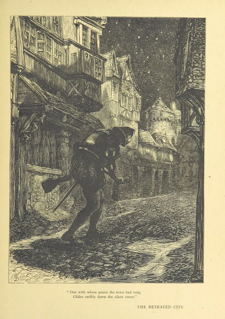 An illustration from Idyllic Pictures. Drawn by Barnes, Miss E. Edwards, P. Gray, Houghton, R. P. Leitch, Pinwell, Sandys, Small, G. Thomas, etc, 1867, leaf 205