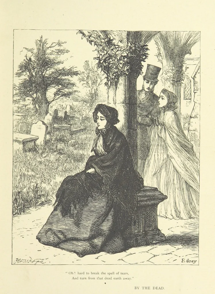 An illustration from Idyllic Pictures. Drawn by Barnes, Miss E. Edwards, P. Gray, Houghton, R. P. Leitch, Pinwell, Sandys, Small, G. Thomas, etc, 1867, leaf 29