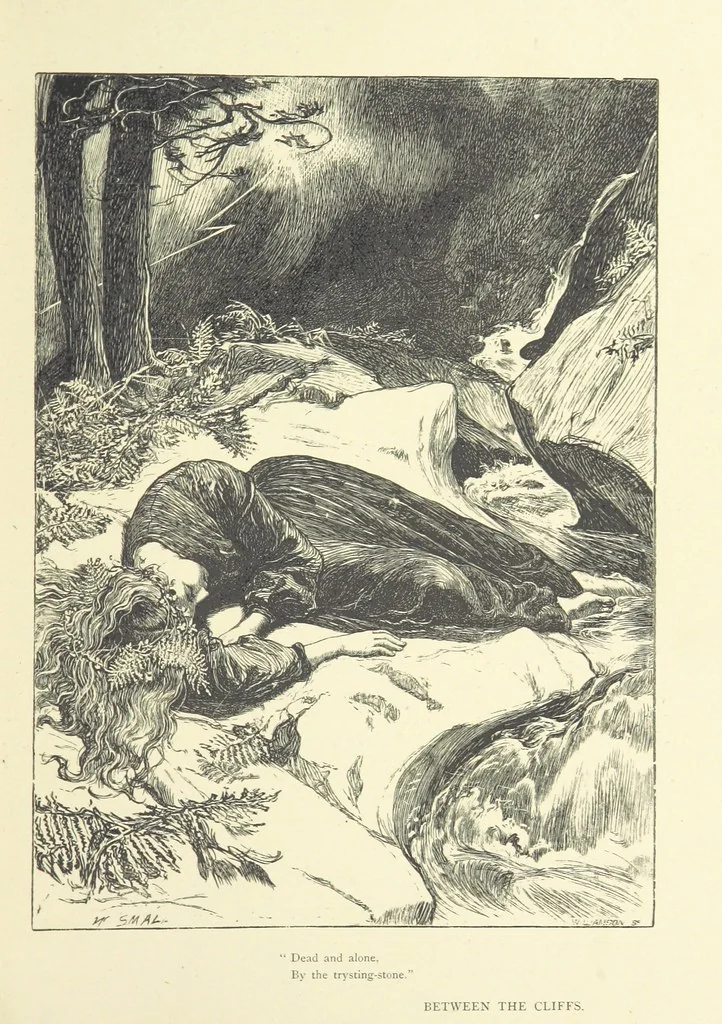 An illustration from Idyllic Pictures. Drawn by Barnes, Miss E. Edwards, P. Gray, Houghton, R. P. Leitch, Pinwell, Sandys, Small, G. Thomas, etc, 1867, leaf 37