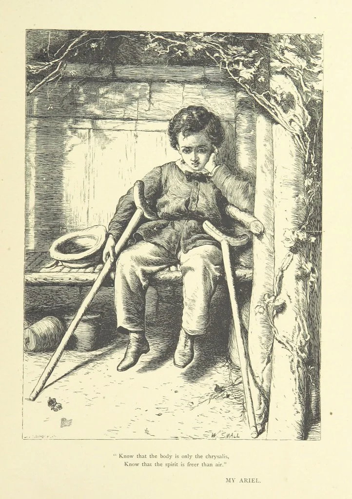An illustration from Idyllic Pictures. Drawn by Barnes, Miss E. Edwards, P. Gray, Houghton, R. P. Leitch, Pinwell, Sandys, Small, G. Thomas, etc, 1867, leaf 49