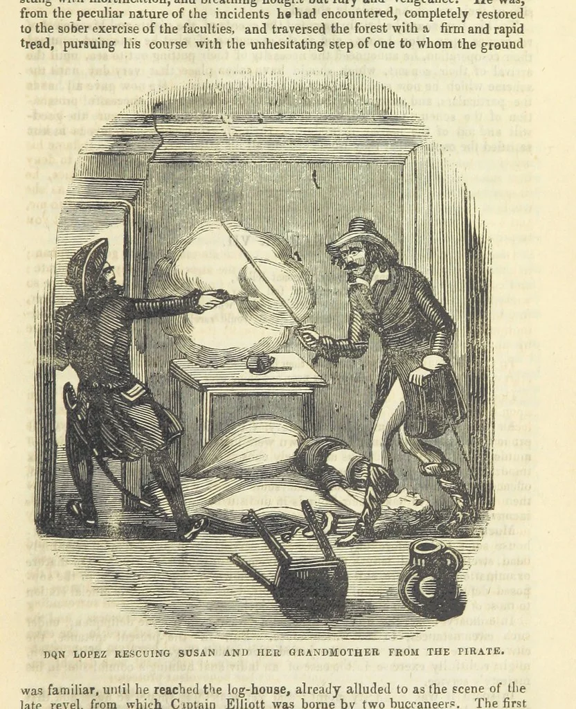 An illustration from The Black Pirate; or, the Phantom Ship. A romance, 1848, leaf 35