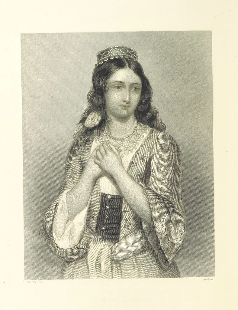 An illustration from The Poet and the Painter; or Gems of Art and Song, 1869, leaf 178