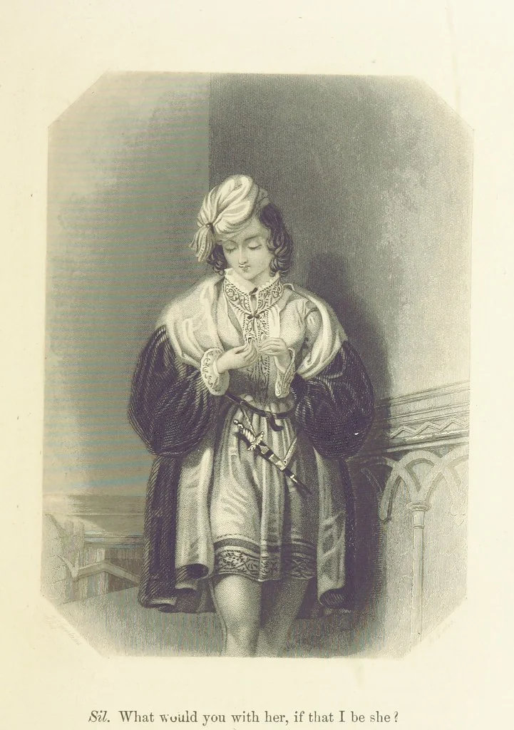 An illustration from The Poet and the Painter; or Gems of Art and Song, 1869, leaf 185