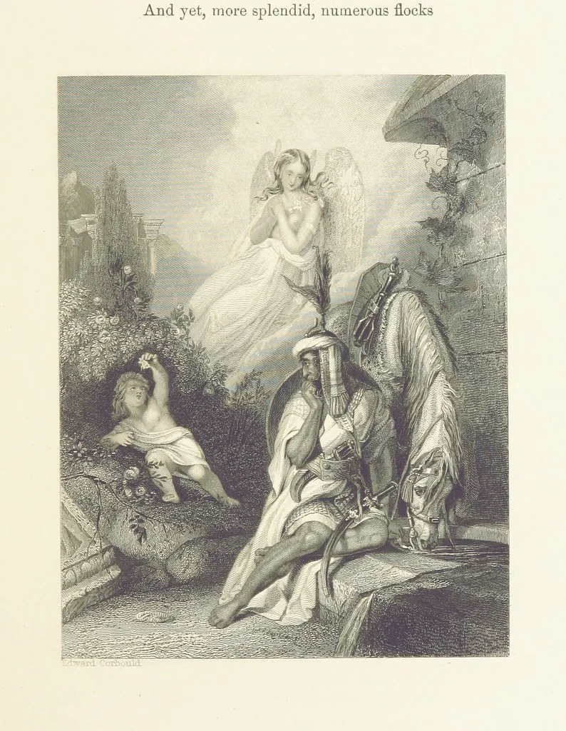 An illustration from The Poet and the Painter; or Gems of Art and Song, 1869, leaf 249