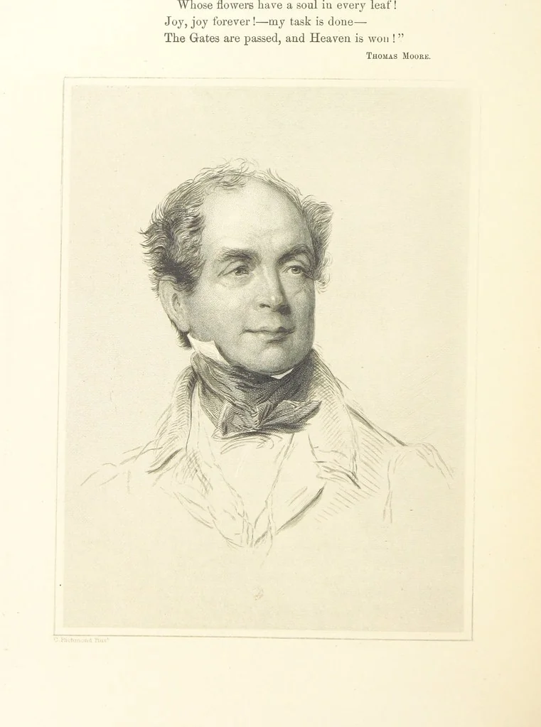 An illustration from The Poet and the Painter; or Gems of Art and Song, 1869, leaf 254