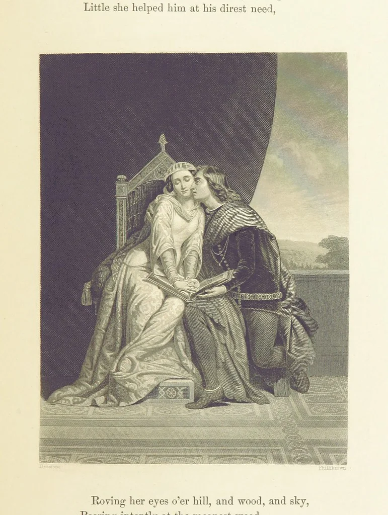 An illustration from The Poet and the Painter; or Gems of Art and Song, 1869, leaf 287