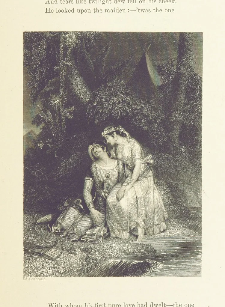 An illustration from The Poet and the Painter; or Gems of Art and Song, 1869, leaf 309