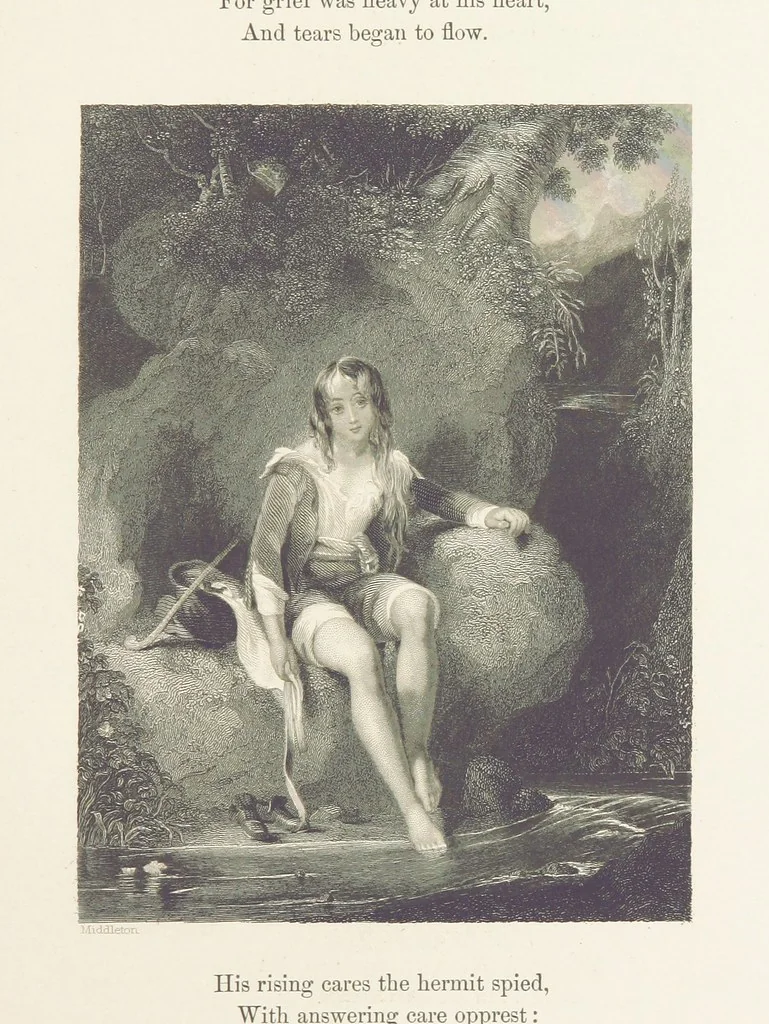 An illustration from The Poet and the Painter; or Gems of Art and Song, 1869, leaf 55