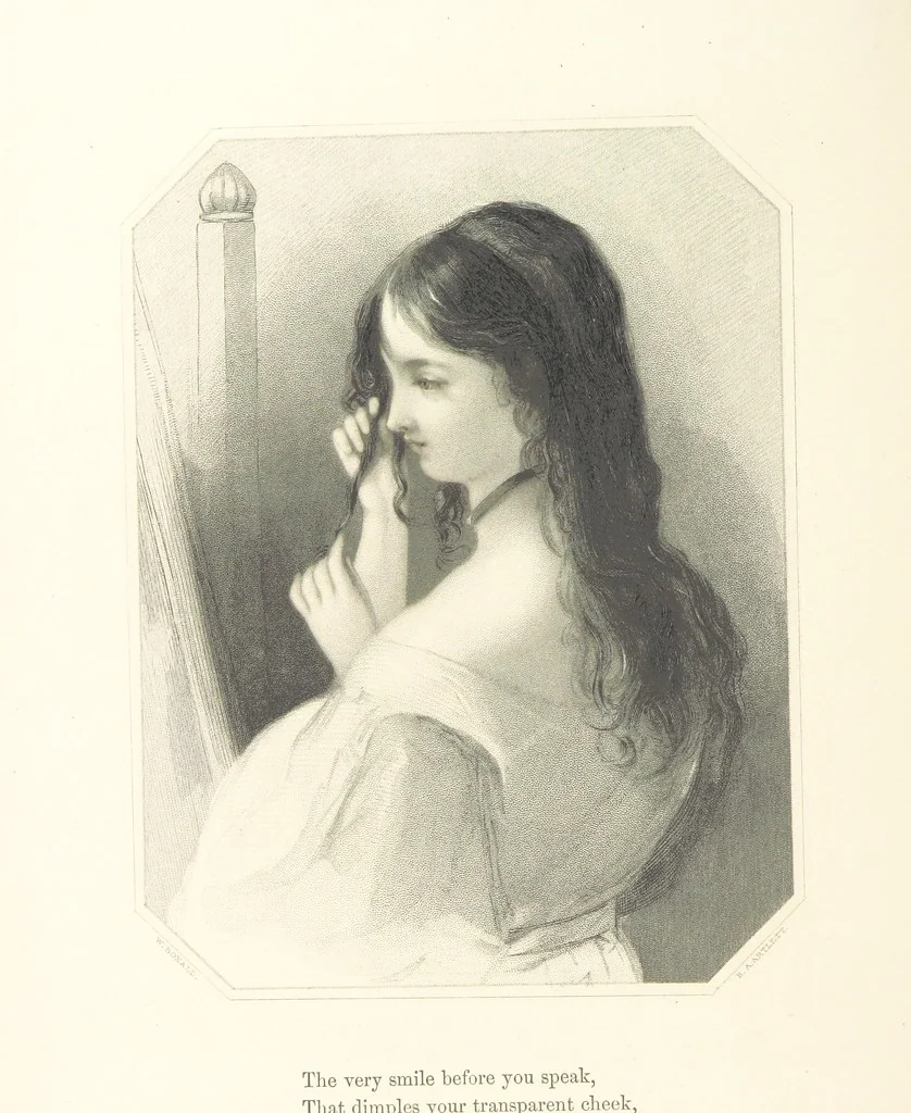 An illustration from The Poet and the Painter; or Gems of Art and Song, 1869, leaf 62