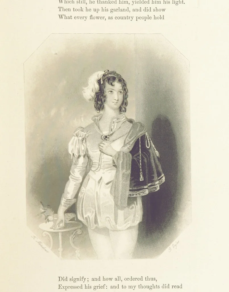 An illustration from The Poet and the Painter; or Gems of Art and Song, 1869, leaf 65