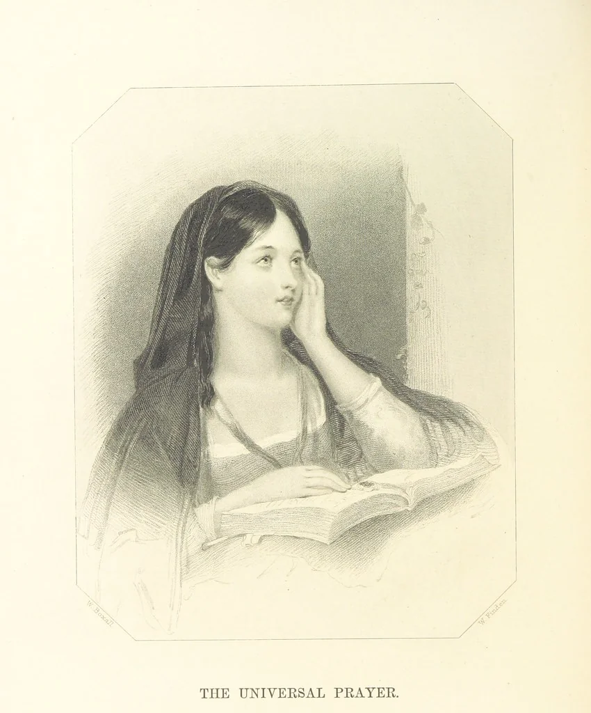 An illustration from The Poet and the Painter; or Gems of Art and Song, 1869, leaf 72