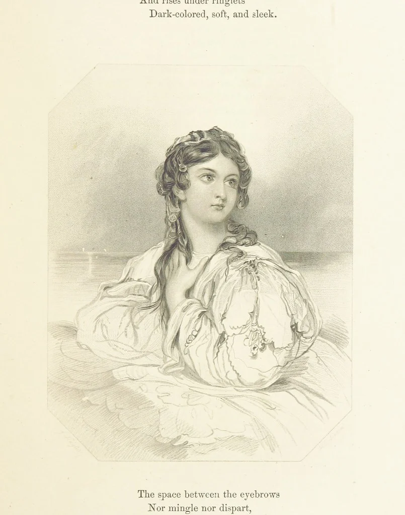 An illustration from The Poet and the Painter; or Gems of Art and Song, 1869, leaf 97