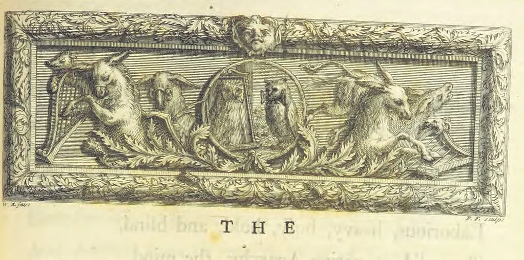 An illustration from The Works of Mr. Alexander Pope. 2 vol. (Vol. 2: Essay on Man.-Epistles to several persons.-Satires of Horace.-Satires of Dr John Donne.-Epitaphs.-The Dunciad.), 1717, leaf 301