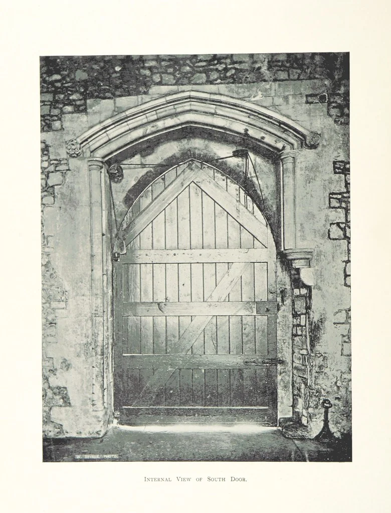 An illustration from The Great Hall, Winchester Castle, 1899, leaf 74