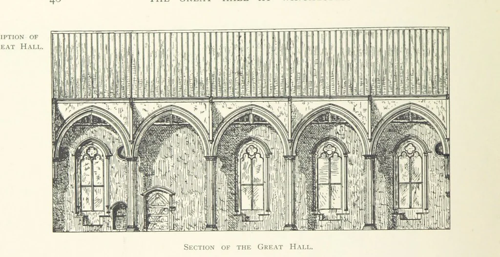 An illustration from The Great Hall, Winchester Castle, 1899, leaf 76