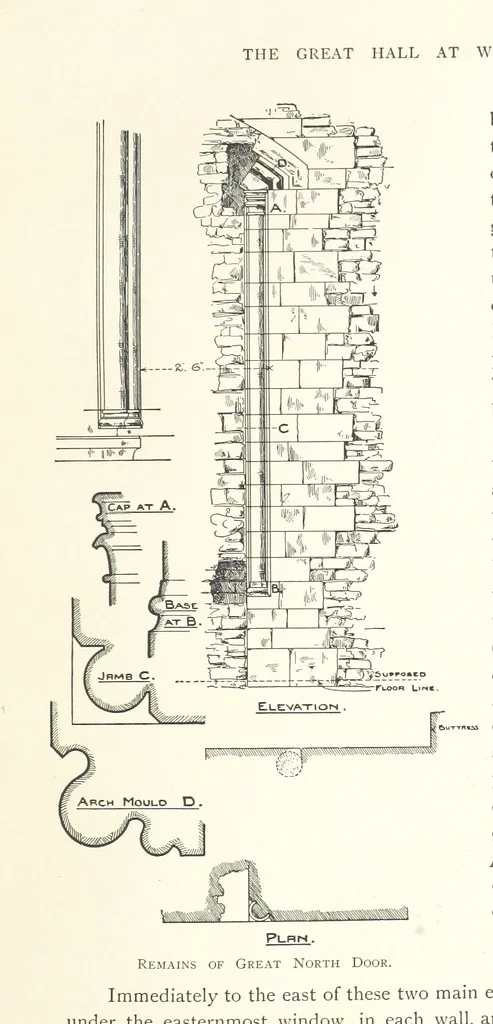 An illustration from The Great Hall, Winchester Castle, 1899, leaf 79