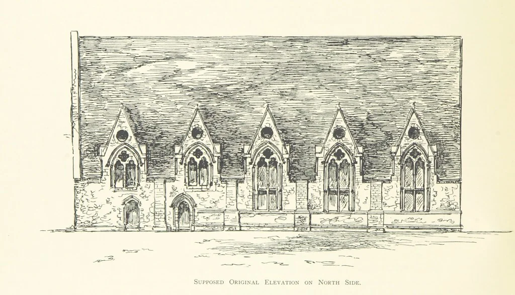 An illustration from The Great Hall, Winchester Castle, 1899, leaf 98