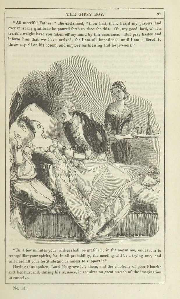 An illustration from The Gipsy Boy: a romance of the woods and wilds, 1847, leaf 101