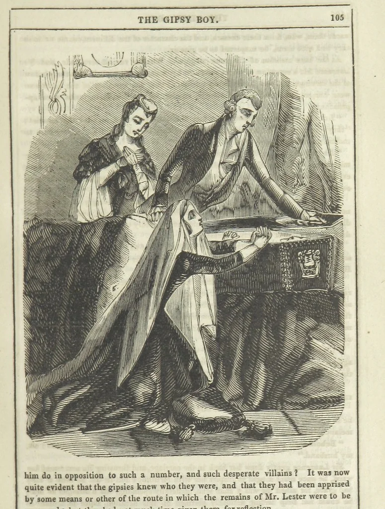An illustration from The Gipsy Boy: a romance of the woods and wilds, 1847, leaf 109
